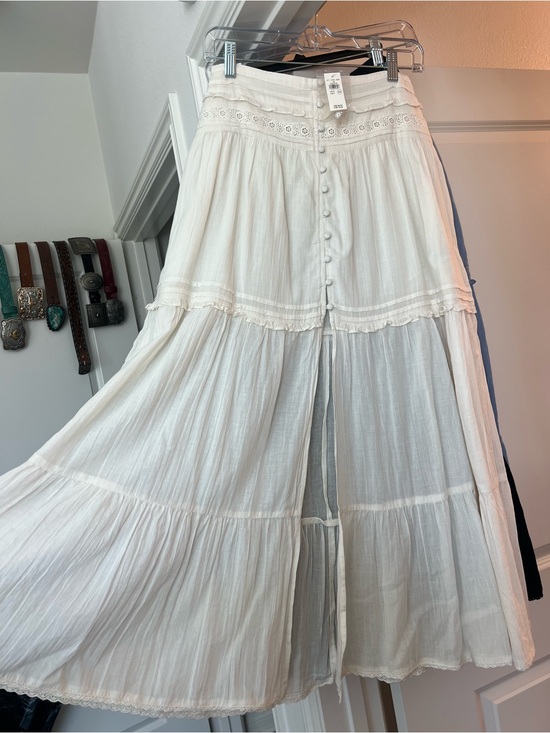 aerie Dresses & Skirts - aerie White Tiered Button-Front Maxi Skirt
